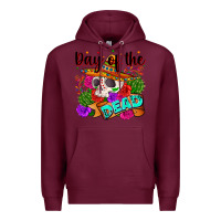 Burgundy mexican day of the dead Premium Hoodie - Zillion Design Studio