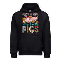 Black just a girl who loves pigs Urban Hoodie - Zillion Design Studio