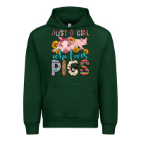 Forest Green just a girl who loves pigs Urban Hoodie - Zillion Design Studio