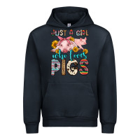 Navy just a girl who loves pigs Urban Hoodie - Zillion Design Studio