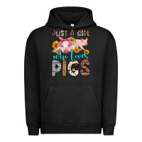 Pigment Black just a girl who loves pigs Urban Hoodie - Zillion Design Studio