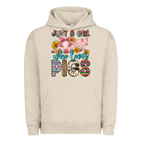Pigment French Oak just a girl who loves pigs Urban Hoodie - Zillion Design Studio