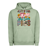 Pigment Oil Green just a girl who loves pigs Urban Hoodie - Zillion Design Studio
