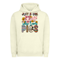 Pigment Pistachio just a girl who loves pigs Urban Hoodie - Zillion Design Studio