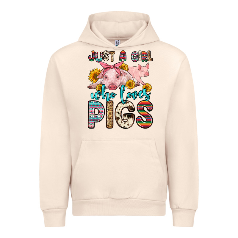 Just A Girl Who Loves Pigs Urban Hoodie by Zillion Design Studio | Teevron