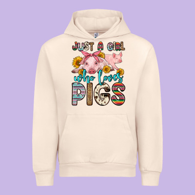 Just A Girl Who Loves Pigs Urban Hoodie Designed By Zillion Design Studio