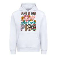 White just a girl who loves pigs Urban Hoodie - Zillion Design Studio