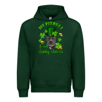 Forest Green st patricks day my pitbuli my lucky charm with hat Urban Hoodie - RanaPortraitStore