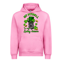 Fuchsia Pink st patricks day my pitbuli my lucky charm with hat Urban Hoodie - RanaPortraitStore
