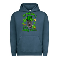 Pigment Midnight Navy st patricks day my pitbuli my lucky charm with hat Urban Hoodie - RanaPortraitStore