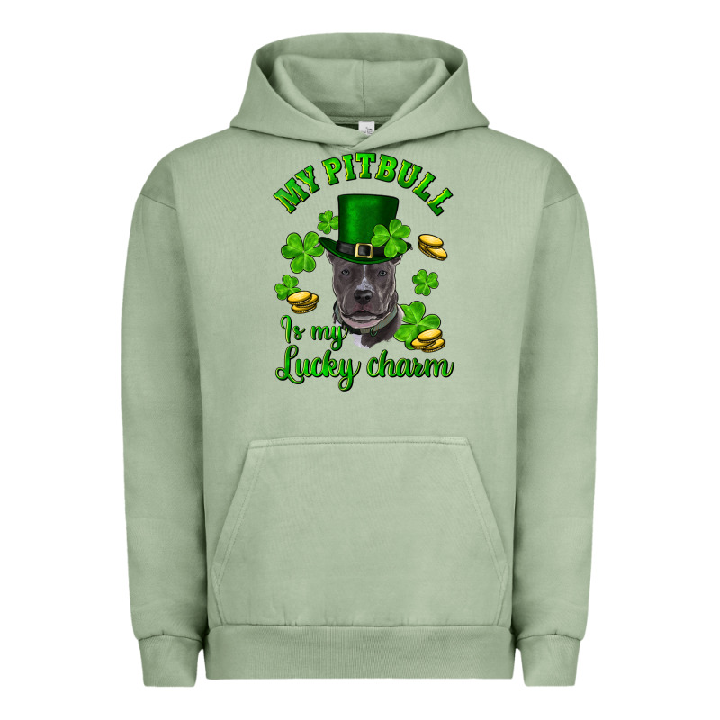 St Patricks Day My Pitbuli My Lucky Charm With Hat Urban Hoodie by RanaPortraitStore | Teevron