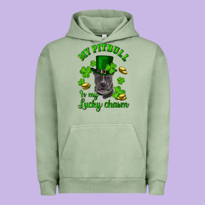 St Patricks Day My Pitbuli My Lucky Charm With Hat Urban Hoodie Designed By Ranaportraitstore