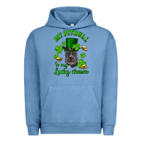 Pigment Pebble Blue st patricks day my pitbuli my lucky charm with hat Urban Hoodie - RanaPortraitStore