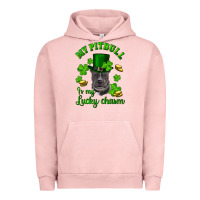 Pigment Salmon st patricks day my pitbuli my lucky charm with hat Urban Hoodie - RanaPortraitStore