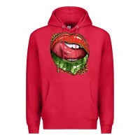 Cardinal watermelon lips with leopard Premium Hoodie - texasbilliewilder