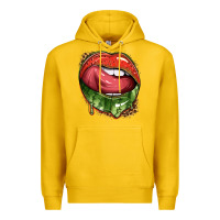 Lemon watermelon lips with leopard Premium Hoodie - texasbilliewilder