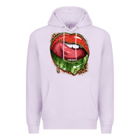 Lilac watermelon lips with leopard Premium Hoodie - texasbilliewilder