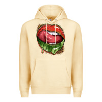 Pina Colada watermelon lips with leopard Premium Hoodie - texasbilliewilder