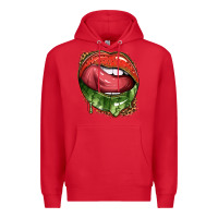 Red watermelon lips with leopard Premium Hoodie - texasbilliewilder