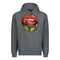 Rock watermelon lips with leopard Premium Hoodie - texasbilliewilder
