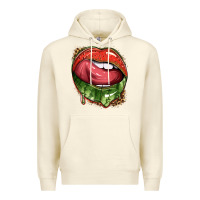 Sandshell watermelon lips with leopard Premium Hoodie - texasbilliewilder