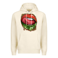Tofu watermelon lips with leopard Premium Hoodie - texasbilliewilder