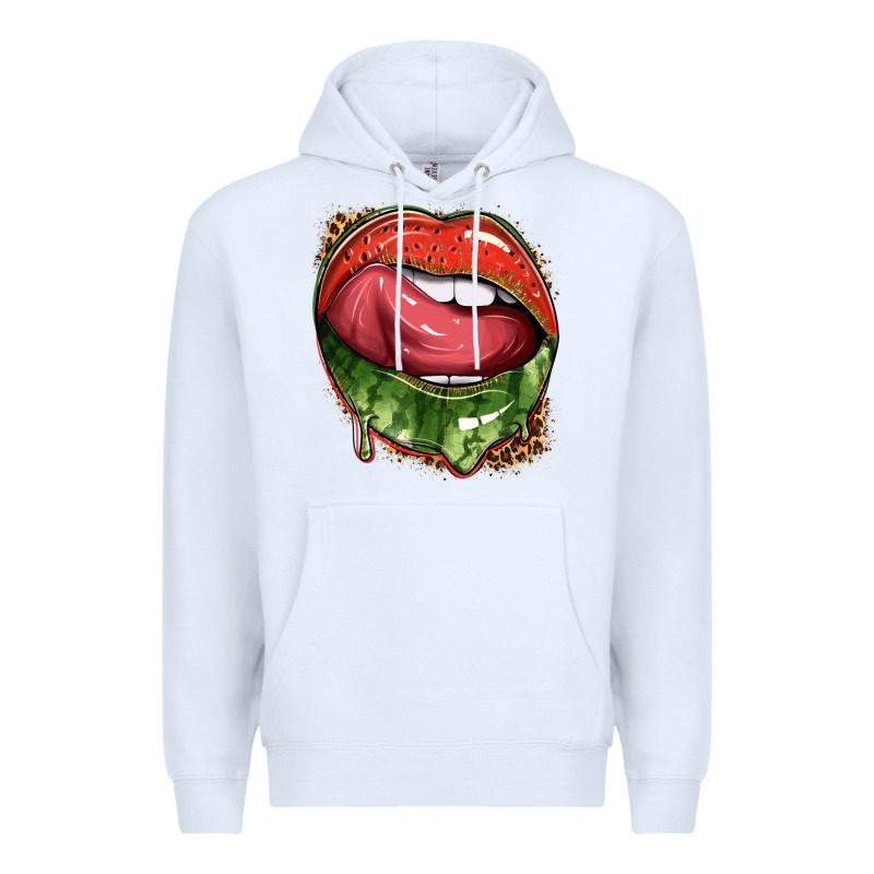 Watermelon Lips With Leopard Premium Hoodie by texasbilliewilder | Teevron