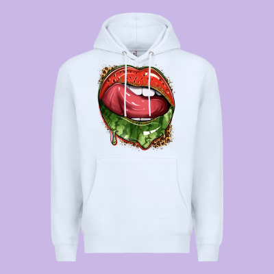 Watermelon Lips With Leopard Premium Hoodie Designed By Texasbilliewilder