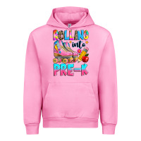 Fuchsia Pink rolling into pre k grade Urban Hoodie - texasbilliewilder