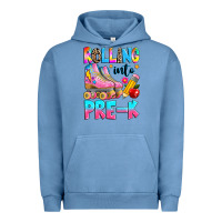 Pigment Pebble Blue rolling into pre k grade Urban Hoodie - texasbilliewilder