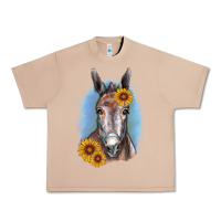 Burro Sunflower Donkey Urban Heavy Tee - RanaPortraitStore
