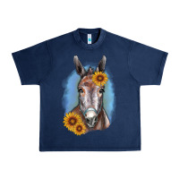 Navy Sunflower Donkey Urban Heavy Tee - RanaPortraitStore
