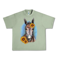 Oil Green Sunflower Donkey Urban Heavy Tee - RanaPortraitStore