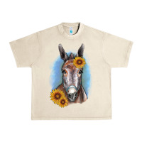 Sandshell Sunflower Donkey Urban Heavy Tee - RanaPortraitStore