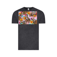 Vintage Black Baby monkey flowers Vintage Tee - Artiststas