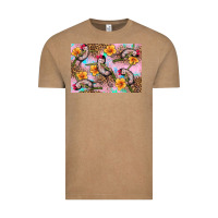 Vintage Coffee Baby monkey flowers Vintage Tee - Artiststas