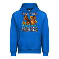 Cobalt just a girl who loves horses Urban Hoodie - Zillion Design Studio