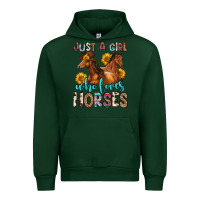 Forest Green just a girl who loves horses Urban Hoodie - Zillion Design Studio