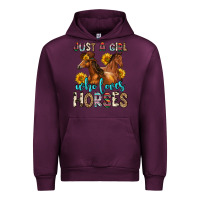 Mauve Wine just a girl who loves horses Urban Hoodie - Zillion Design Studio