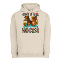 Pigment French Oak just a girl who loves horses Urban Hoodie - Zillion Design Studio