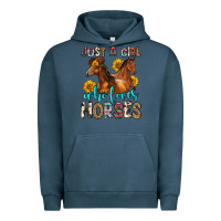 Pigment Midnight Navy just a girl who loves horses Urban Hoodie - Zillion Design Studio