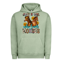 Pigment Oil Green just a girl who loves horses Urban Hoodie - Zillion Design Studio