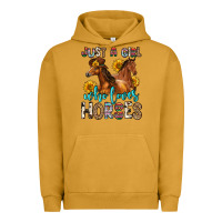 Pigment Peanut Butter just a girl who loves horses Urban Hoodie - Zillion Design Studio