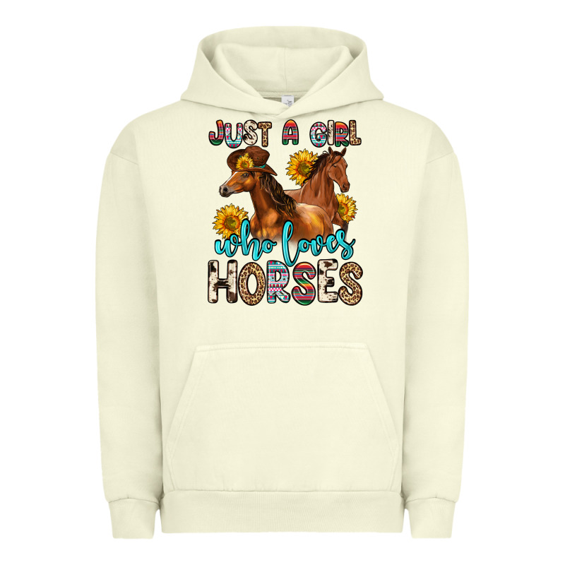 Just A Girl Who Loves Horses Urban Hoodie by Zillion Design Studio | Teevron
