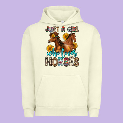 Just A Girl Who Loves Horses Urban Hoodie Designed By Zillion Design Studio