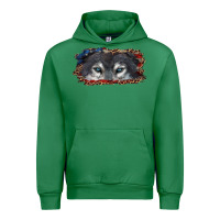 Emerald wolf eyes american flag Urban Hoodie - RanaPortraitStore