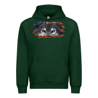 Forest Green wolf eyes american flag Urban Hoodie - RanaPortraitStore