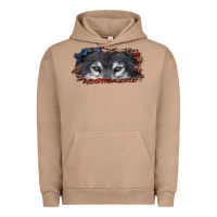 Pigment Burro wolf eyes american flag Urban Hoodie - RanaPortraitStore