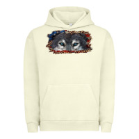 Pigment Pistachio wolf eyes american flag Urban Hoodie - RanaPortraitStore