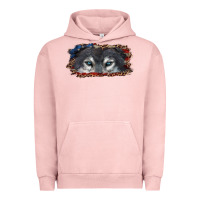 Pigment Salmon wolf eyes american flag Urban Hoodie - RanaPortraitStore
